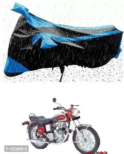 RONISH Two Wheeler Cover (Black,Blue) Fully Waterproof For Royal Enfield Machismo 350