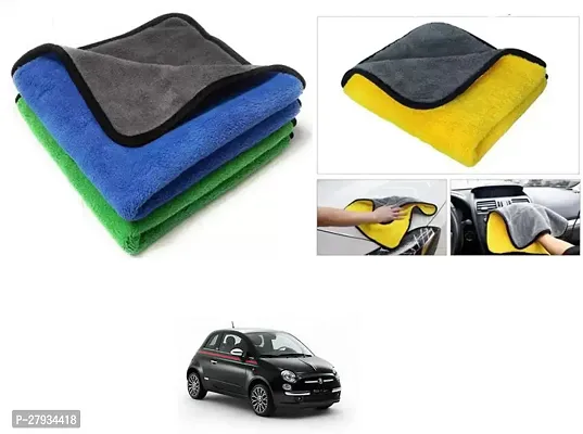 Car Cleaning Microfiber Cloth Pack Of 2 Multicolor For Fiat 500-thumb0