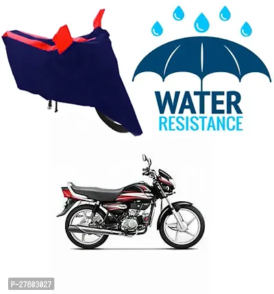 Designer Bike Body Cover Red And Blue For Hero Hf Deluxe