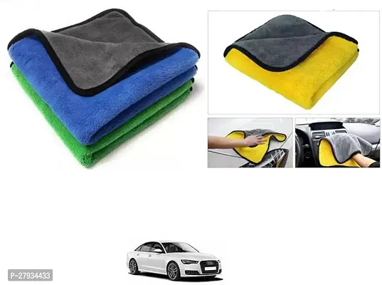 Car Cleaning Microfiber Cloth Pack Of 2 Multicolor For Audi A6-thumb0