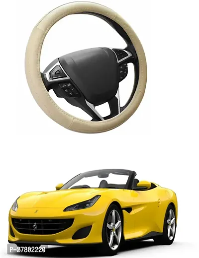 Designer Car Steering Cover Round Beige For Ferrari Portofino