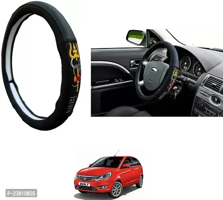 RONISH Exclusive Ring Type Car Steering Wheel Cover (Om Namah Shivay) Black For Tata Bolt-thumb0