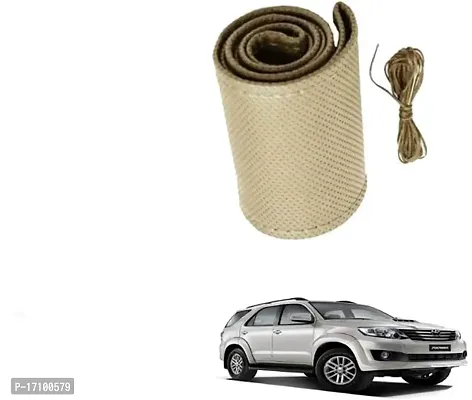 Car Stering Cover Hand Stiched Beige For Fortuner Old