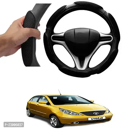 Car Better Grip Black Steering Wheel Cover (Slip-in) For Tata Vista