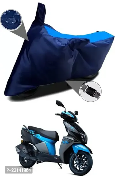 RONISH Waterproof Two Wheeler Cover (Black,Blue) For TVS Ntorq 125_t41