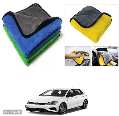 Car Cleaning Microfiber Cloth Pack Of 2 Multicolor For Volkswagen Golf