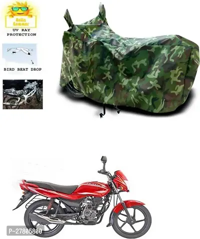 Designer Bike Body Cover Jungle Green For Bajaj Platina 100 Dts-I-thumb0