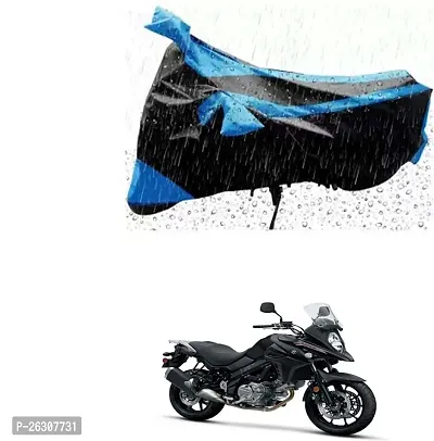 RONISH Two Wheeler Cover (Black,Blue) Fully Waterproof For Suzuki V Strom 650