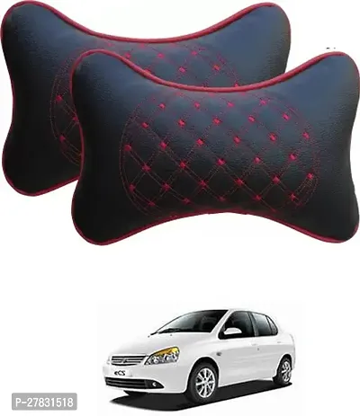 Stylish Car Neckrest Pillow Diamond Print Black For Tata Indigo eCS-thumb0