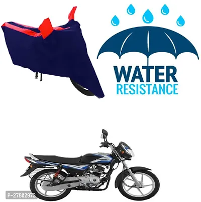 Designer Bike Body Cover Red And Blue For Bajaj Ct 100