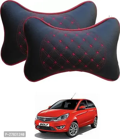 Stylish Car Neckrest Pillow Diamond Print Black For Tata Bolt-thumb0