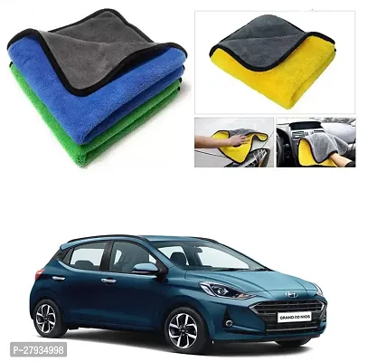 Car Cleaning Microfiber Cloth Pack Of 2 Multicolor For Hyundai Grand i10 Nios