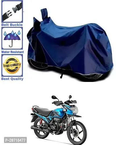 RONISH Waterproof Bike Cover/Two Wheeler Cover/Motorcycle Cover (Navy Blue) For Hero Passion Pro TR-thumb0