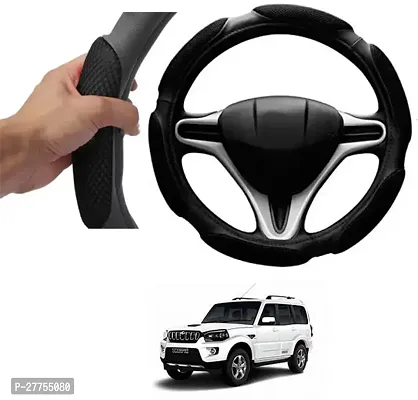 Car Steering Cover Black 6G Skidproof For Mahindra Scorpio-thumb0