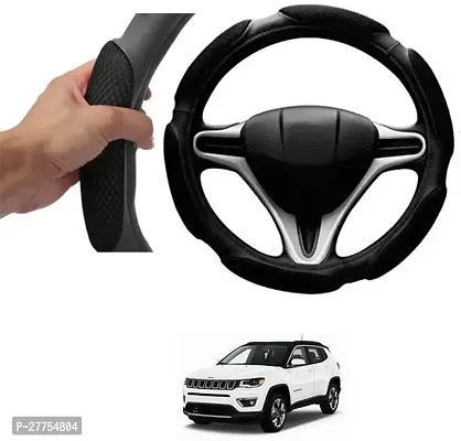 Car Steering Cover Black 6G Skidproof For Jeep Compass-thumb0