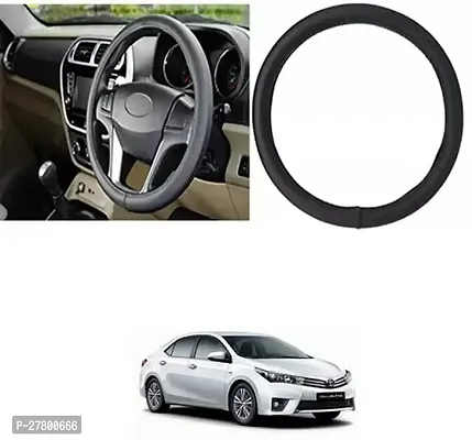 Designer Car Steering Cover Round Black For Toyota Altis