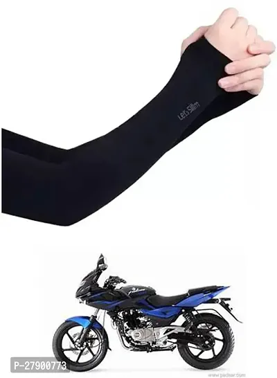 Stylish Breathable and Stretchable Arm Sleeve With Thumb Hole For Bajaj Pulsar 220 DTS-i