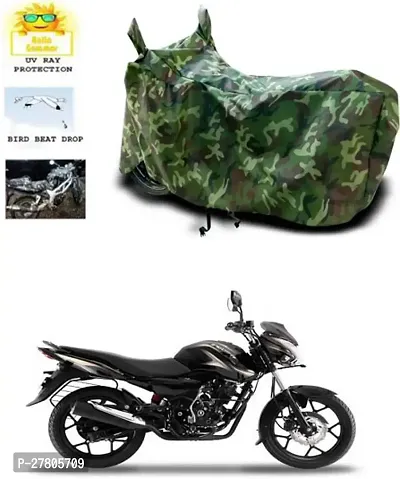 Designer Bike Body Cover Jungle Green For Bajaj Discover 150 S-thumb0