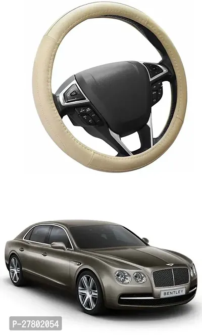 Designer Car Steering Cover Round Beige For Universal For Car Continental Flying Spur