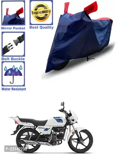 RONISH Waterproof Two Wheeler Cover (Black,Red) For Hero Splendor Plus_k81