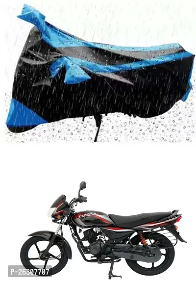 RONISH Two Wheeler Cover (Black,Blue) Fully Waterproof For Bajaj Platina 125-thumb0