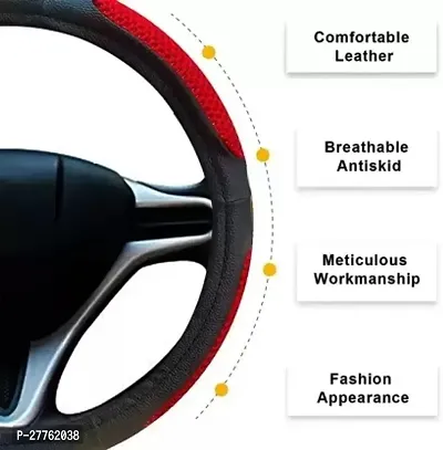 Car Steering Cover Red Black 6G Better Grip For Tata Tiago Facelift-thumb3