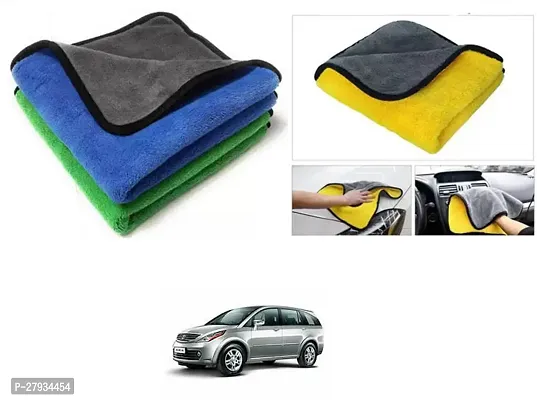 Car Cleaning Microfiber Cloth Pack Of 2 Multicolor For Tata Aria-thumb0