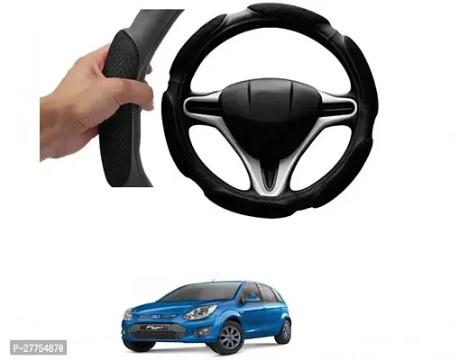 Car Steering Cover Black 6G Skidproof For Ford Figo-thumb0