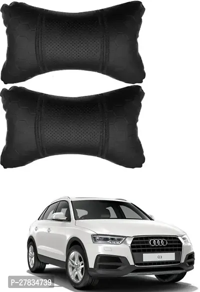 Comfortable Car Neckrest Pillow Black Football Design For Audi Q3 Facelift