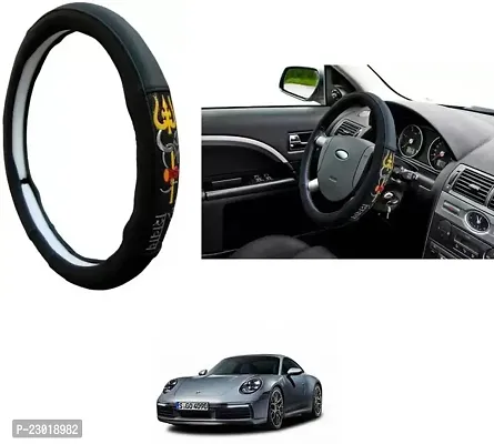 RONISH Exclusive Ring Type Car Steering Wheel Cover (Om Namah Shivay) Black For Universal For Car 911