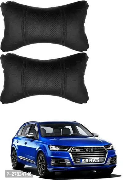 Comfortable Car Neckrest Pillow Black Football Design For Audi Q7 Facelift