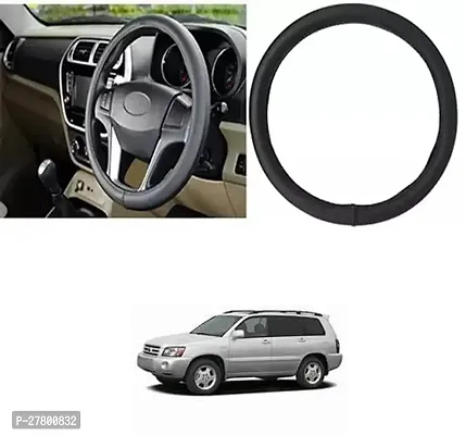 Designer Car Steering Cover Round Black For Toyota Highlander-thumb0