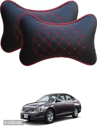 Stylish Car Neckrest Pillow Diamond Print Black For Nissan Teana