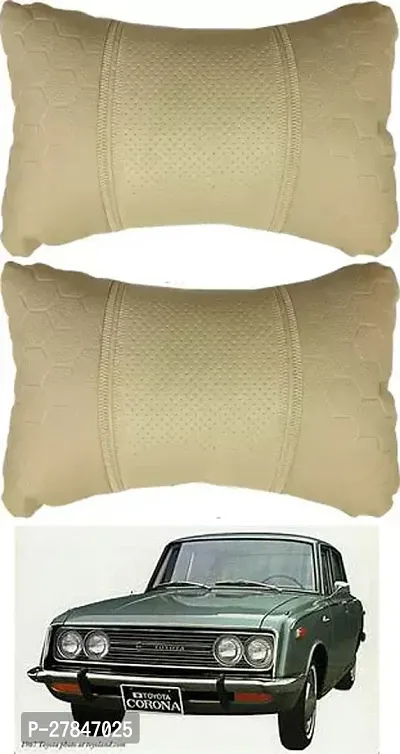 Stylish Car Neckrest Pillow Football Design Beige For Toyota Corona-thumb0