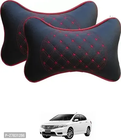 Stylish Car Neckrest Pillow Diamond Print Black For Honda City i-Vtec