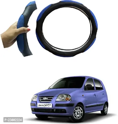 RONISH Car Steeing Cover/Black,Blue Steering Cover For Hyundai Santro Xing