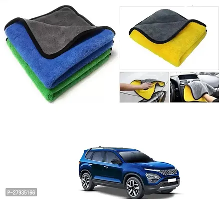 Car Cleaning Microfiber Cloth Pack Of 2 Multicolor For Tata Safari 6 Seater-thumb0