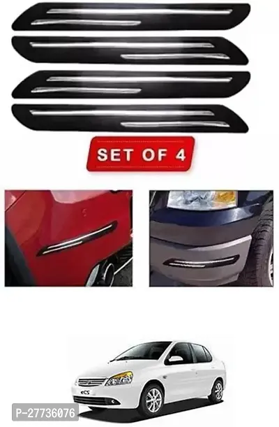 Protective Silicone Car Bumper Protector Guard For Tata Indigo eCS-Pack Of 4-thumb0