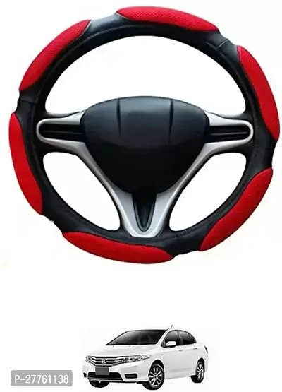 Car Steering Cover Red Black 6G Better Grip For Honda City i-Vtec