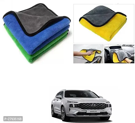 Car Cleaning Microfiber Cloth Pack Of 2 Multicolor For Hyundai Santa Fe Facelift