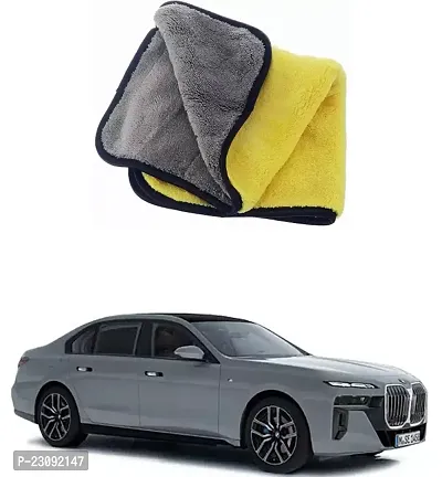 BHAVNISH Car Washing Cloth/Microfiber Cloth/Towel/Cleaning Cloth (Yellow) Pack Of 1,(400 GSM) For BMW 7 Series