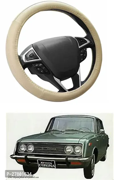 Designer Car Steering Cover Round Beige For Toyota Corona