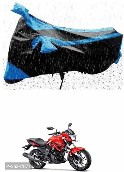 RONISH Two Wheeler Cover (Black,Blue) Fully Waterproof For Hero Xtreme 200R