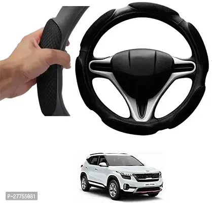 Car Steering Cover Black 6G Skidproof For Kia Seltos