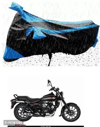 RONISH Two Wheeler Cover (Black,Blue) Fully Waterproof For Bajaj Avenger 150 Street-thumb0