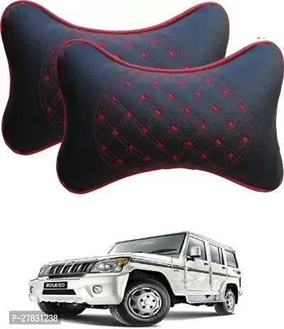 Stylish Car Neckrest Pillow Diamond Print Black For Mahindra Bolero