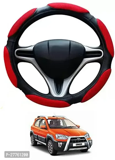 Car Steering Cover Red Black 6G Better Grip For Toyota Etios Cross