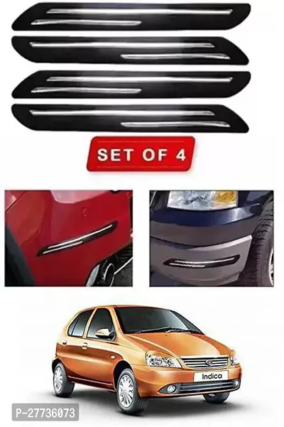 Protective Silicone Car Bumper Protector Guard For Tata Indica-Pack Of 4-thumb0