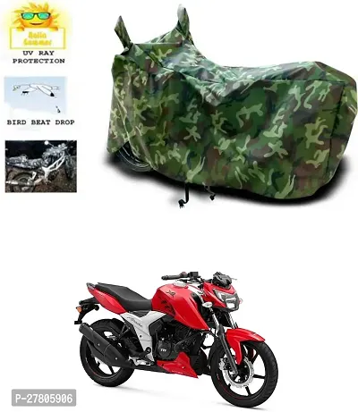 Designer Bike Body Cover Jungle Green For Tvs Apache Rtr 160 4V