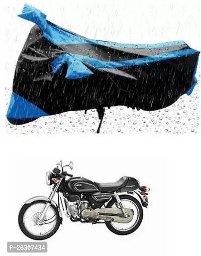 RONISH Two Wheeler Cover (Black,Blue) Fully Waterproof For Hero Splendor Pro Classic